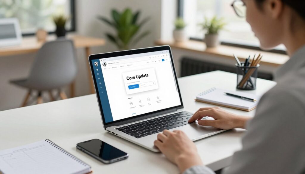 WordPress core update process